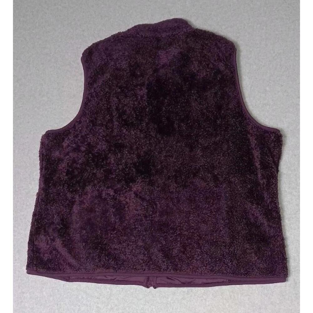 Croft And Barrow Faux Fur Zip Up Vest Womens Size XXL Purple Soft Sleeveless... - Picture 12 of 12